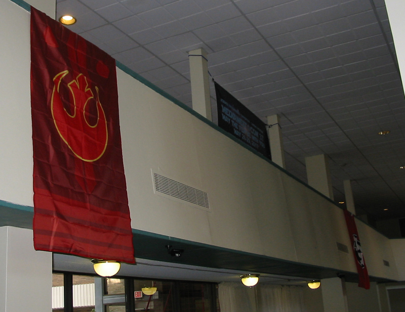 Flags in lobby